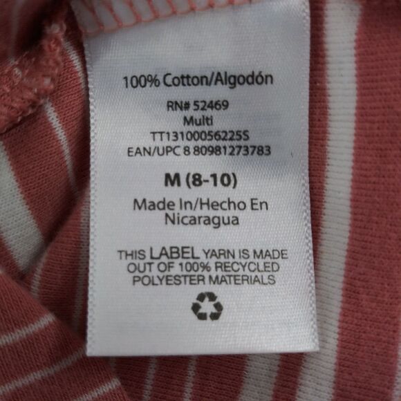 Time and Tru Shirt Womens Medium Pink Stripe Short Sleeve Blouse - Picture 7 of 7